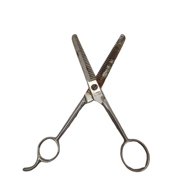 Hoffritz Hair Thinning Scissors ITALY Pro Barber SHEERS Salon DOUBLE Sided VNTG - Picture 1 of 7